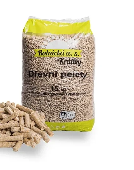 Dřevěné pelety Rolnická a.s. Králíky ENplus A1 / paleta 990 kg (66 × 15 kg)