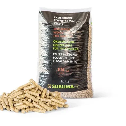 Ekologické dřevěné pelety Sublima ENplus A1 / 15 kg